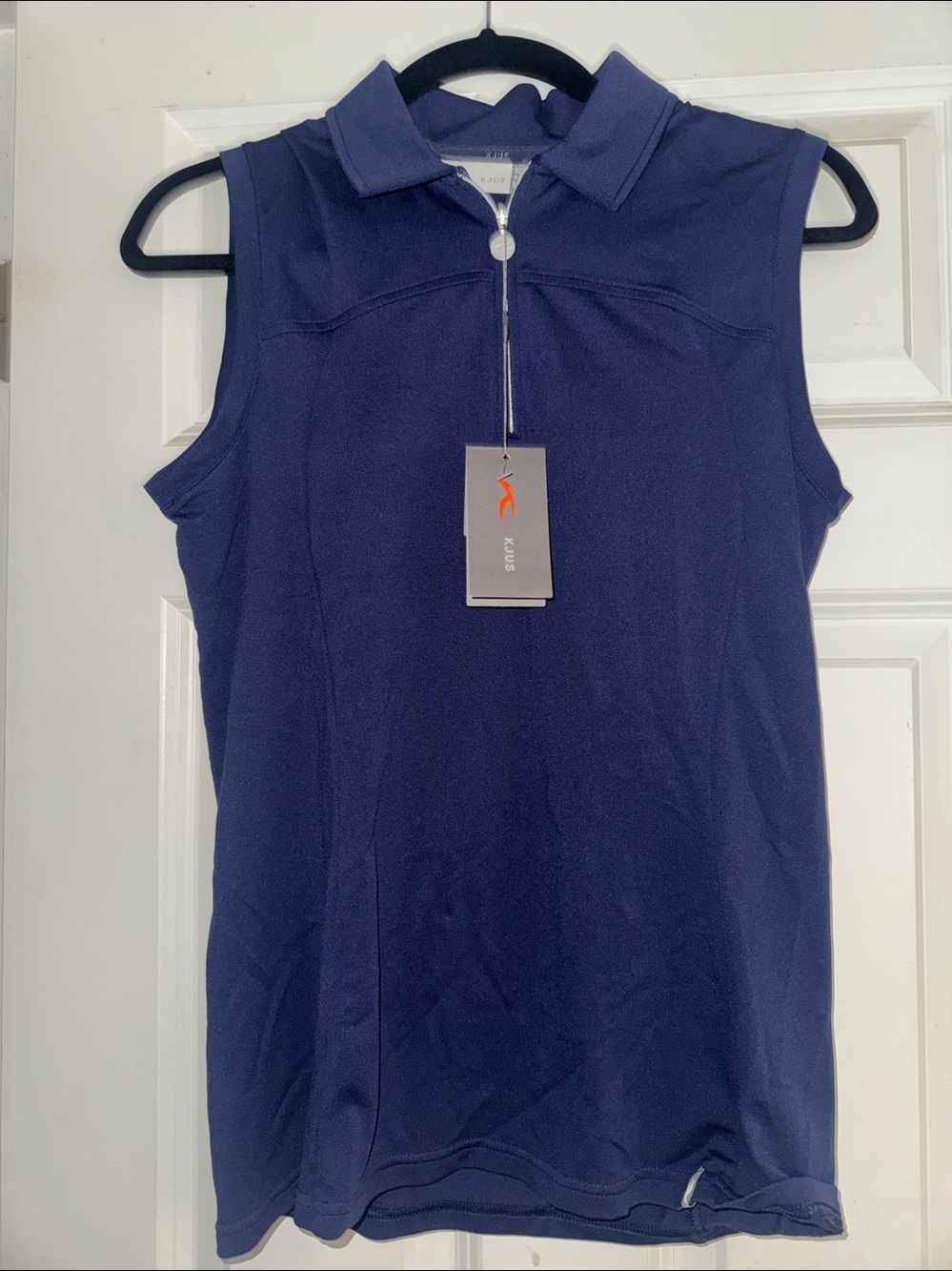 Kjus Navy Sleeveless Zip-Front Polo/Golf Top NWT!
